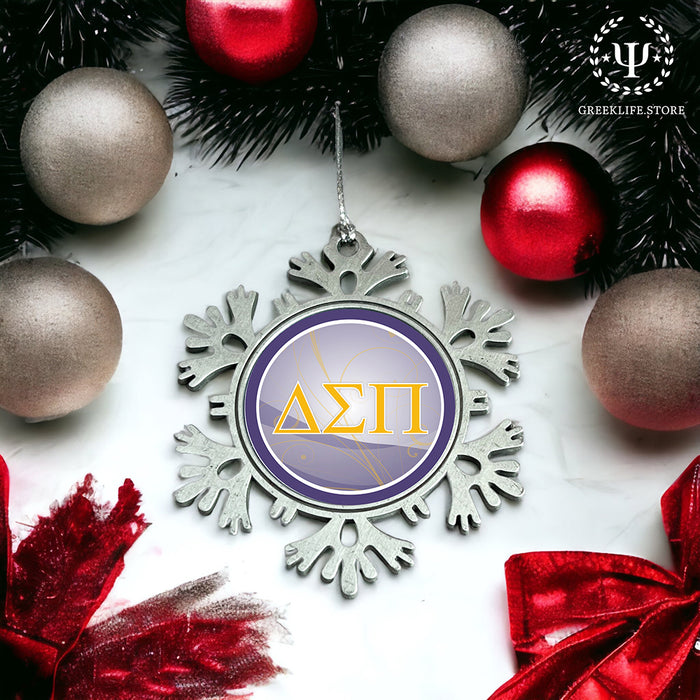 Delta Sigma Pi Christmas Ornament - Snowflake Metal