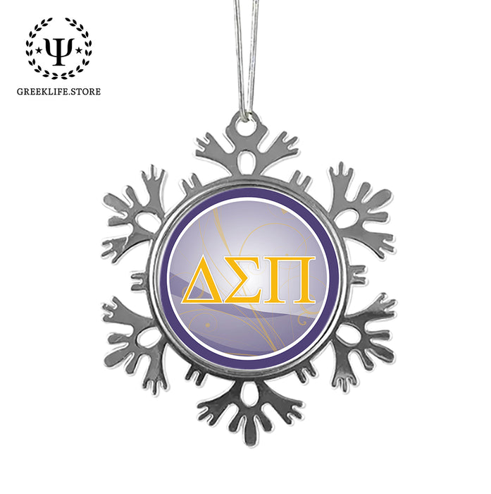 Delta Sigma Pi Christmas Ornament - Snowflake Metal