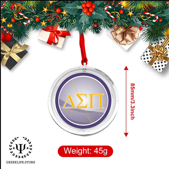 Delta Sigma Pi Christmas Reversible Flat Round Ornament