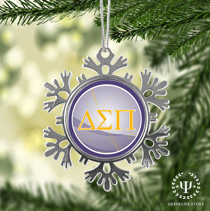 Delta Sigma Pi Christmas Ornament - Snowflake Metal