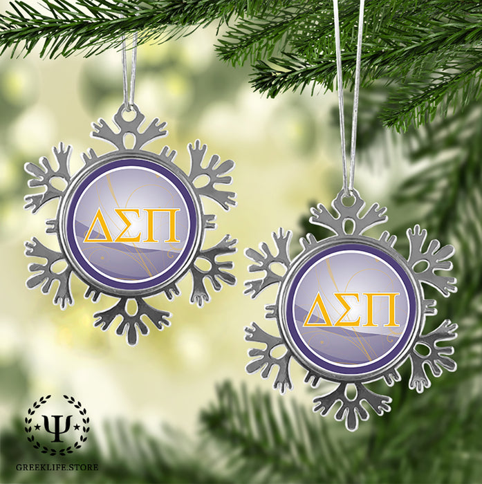 Delta Sigma Pi Christmas Ornament - Snowflake Metal