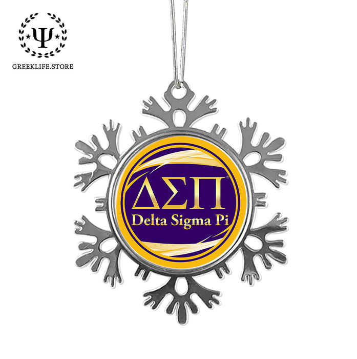 Delta Sigma Pi Christmas Ornament - Snowflake Metal