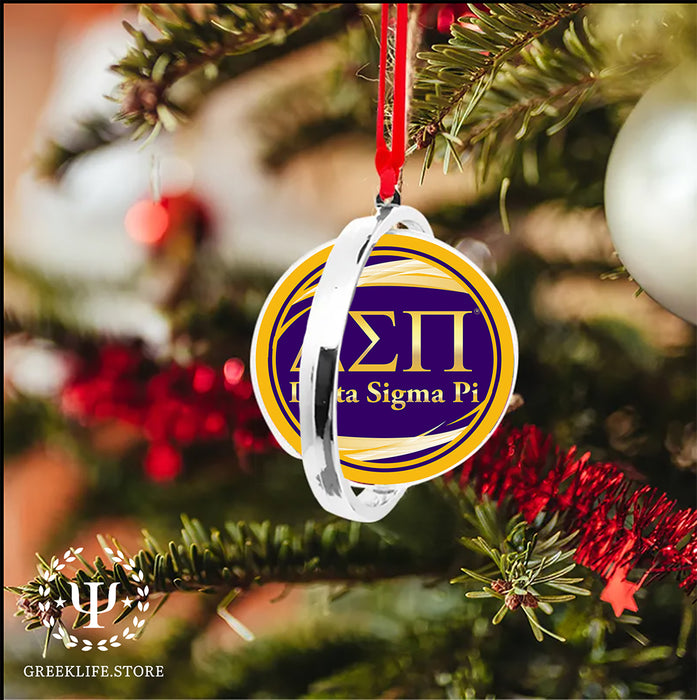 Delta Sigma Pi Christmas Reversible Flat Round Ornament