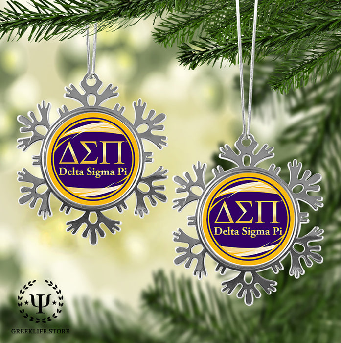 Delta Sigma Pi Christmas Ornament - Snowflake Metal