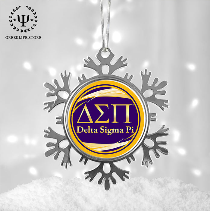 Delta Sigma Pi Christmas Ornament - Snowflake Metal