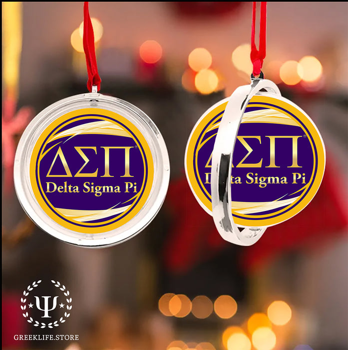 Delta Sigma Pi Christmas Reversible Flat Round Ornament
