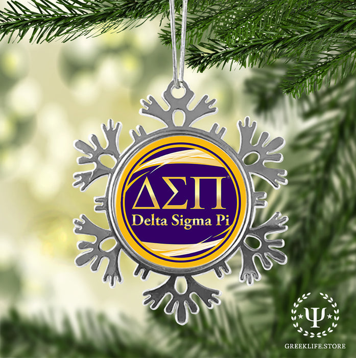 Delta Sigma Pi Christmas Ornament - Snowflake Metal