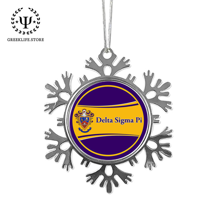 Delta Sigma Pi Christmas Ornament - Snowflake Metal