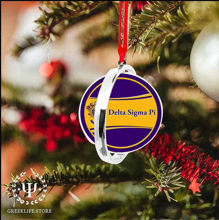 Delta Sigma Pi Christmas Reversible Flat Round Ornament