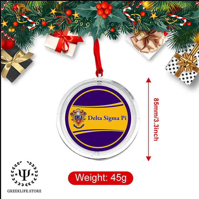 Delta Sigma Pi Christmas Reversible Flat Round Ornament