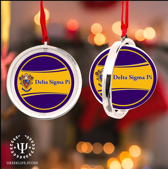 Delta Sigma Pi Christmas Reversible Flat Round Ornament