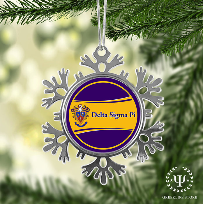 Delta Sigma Pi Christmas Ornament - Snowflake Metal