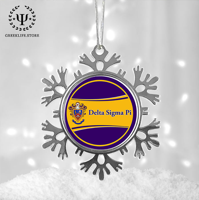 Delta Sigma Pi Christmas Ornament - Snowflake Metal