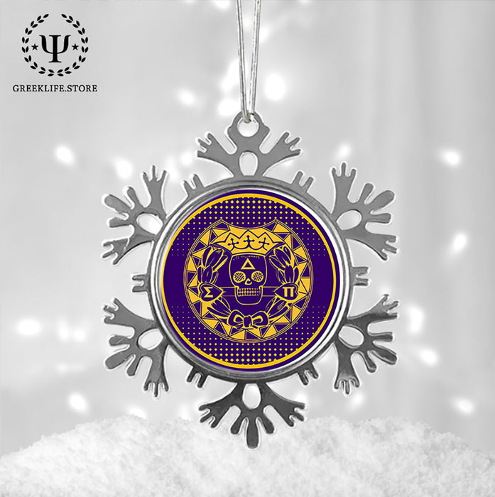 Delta Sigma Pi Christmas Ornament - Snowflake Metal