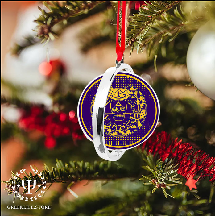 Delta Sigma Pi Christmas Reversible Flat Round Ornament