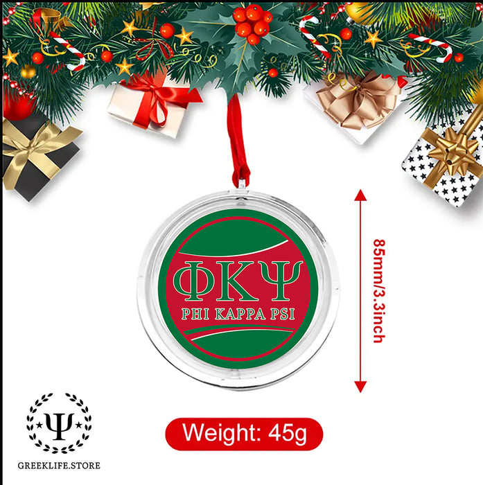 Phi Kappa Psi Christmas Reversible Flat Round Ornament