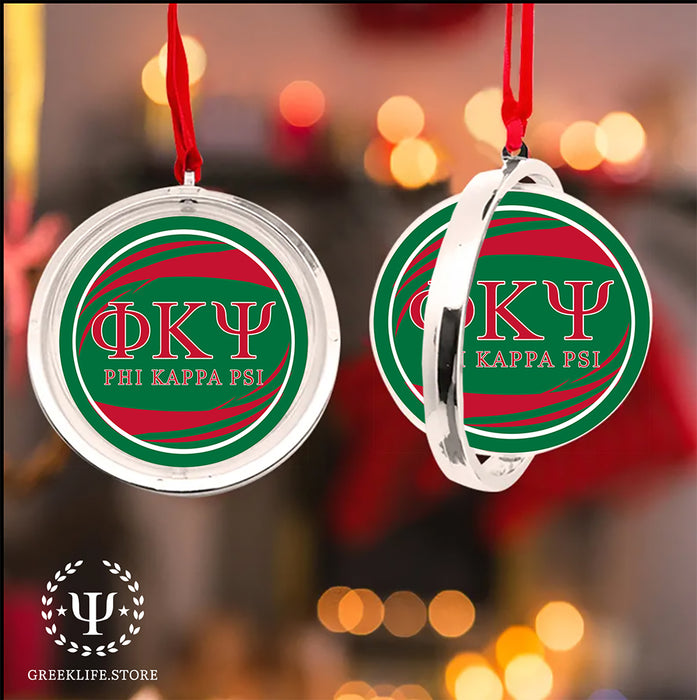 Phi Kappa Psi Christmas Reversible Flat Round Ornament
