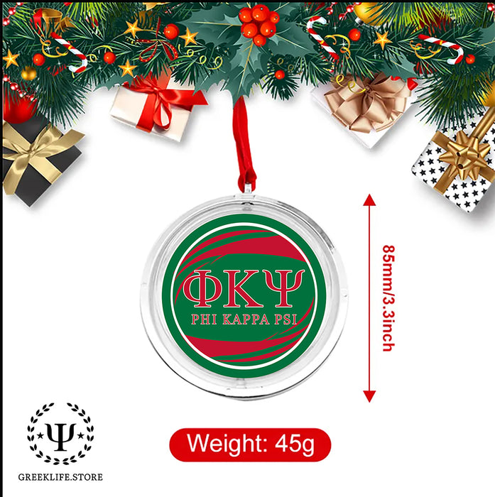 Phi Kappa Psi Christmas Reversible Flat Round Ornament