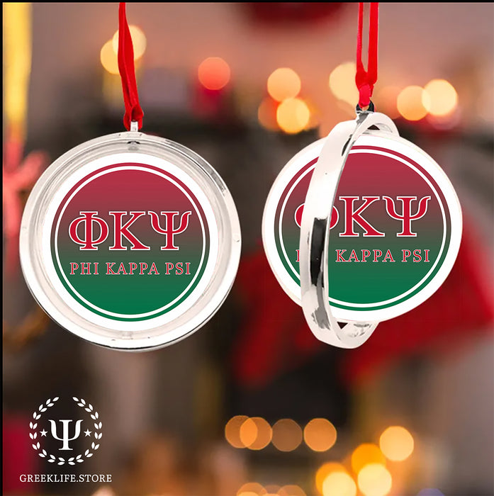 Phi Kappa Psi Christmas Reversible Flat Round Ornament
