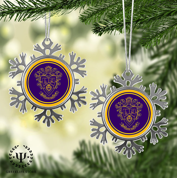 Delta Sigma Pi Christmas Ornament - Snowflake Metal