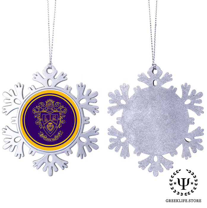 Delta Sigma Pi Christmas Ornament - Snowflake Metal