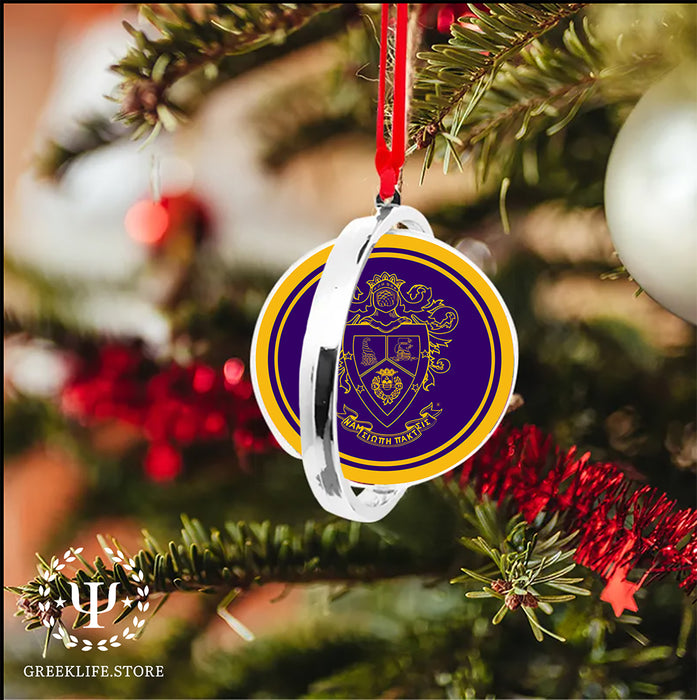 Delta Sigma Pi Christmas Reversible Flat Round Ornament