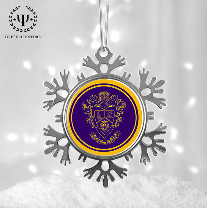 Delta Sigma Pi Christmas Ornament - Snowflake Metal