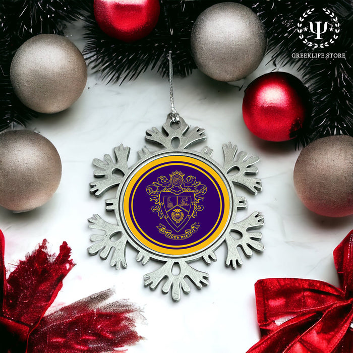 Delta Sigma Pi Christmas Ornament - Snowflake Metal
