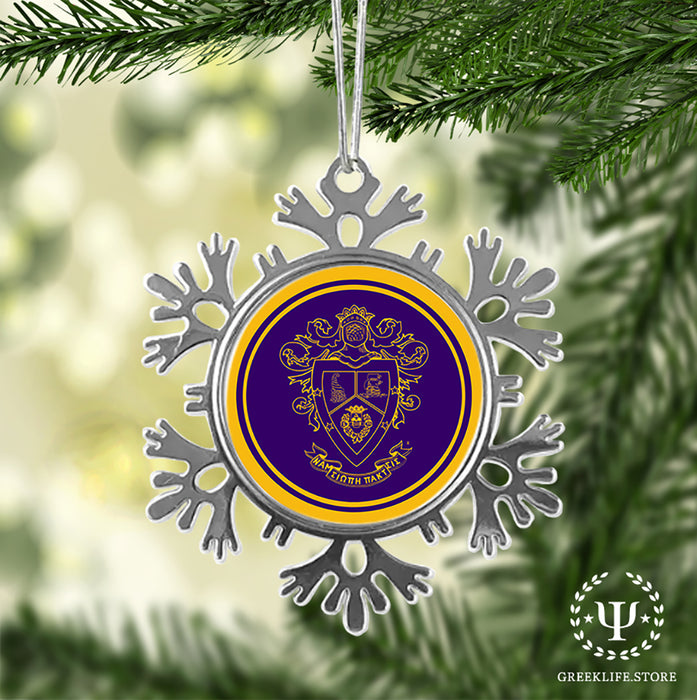 Delta Sigma Pi Christmas Ornament - Snowflake Metal