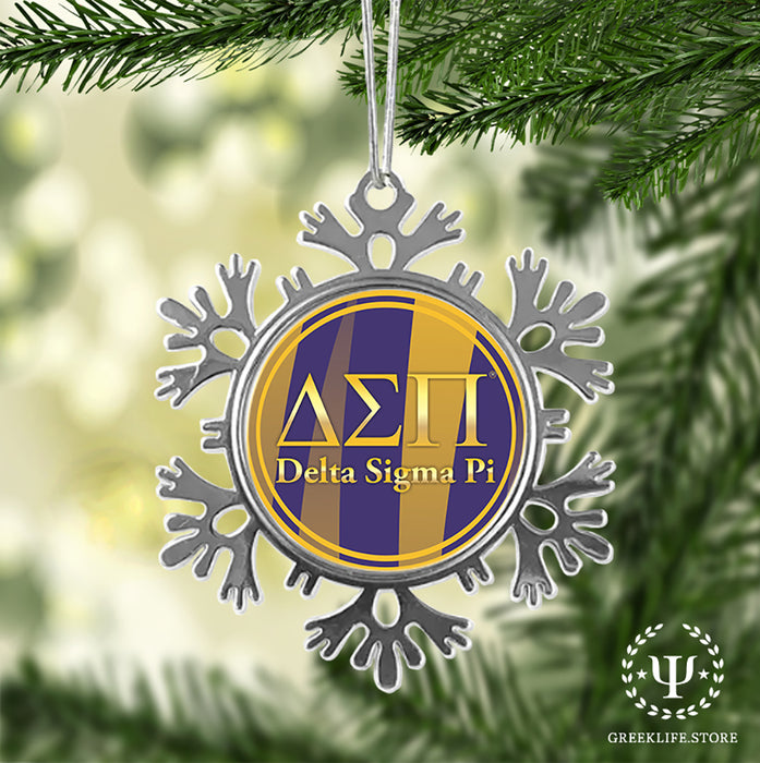 Delta Sigma Pi Christmas Ornament - Snowflake Metal