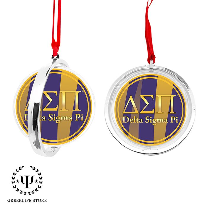 Delta Sigma Pi Christmas Reversible Flat Round Ornament