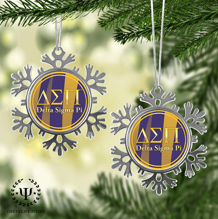 Delta Sigma Pi Christmas Ornament - Snowflake Metal