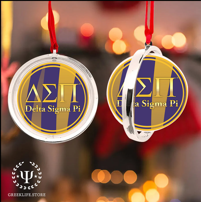 Delta Sigma Pi Christmas Reversible Flat Round Ornament