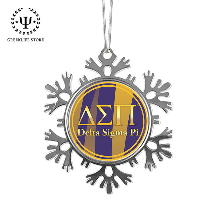 Delta Sigma Pi Christmas Ornament - Snowflake Metal