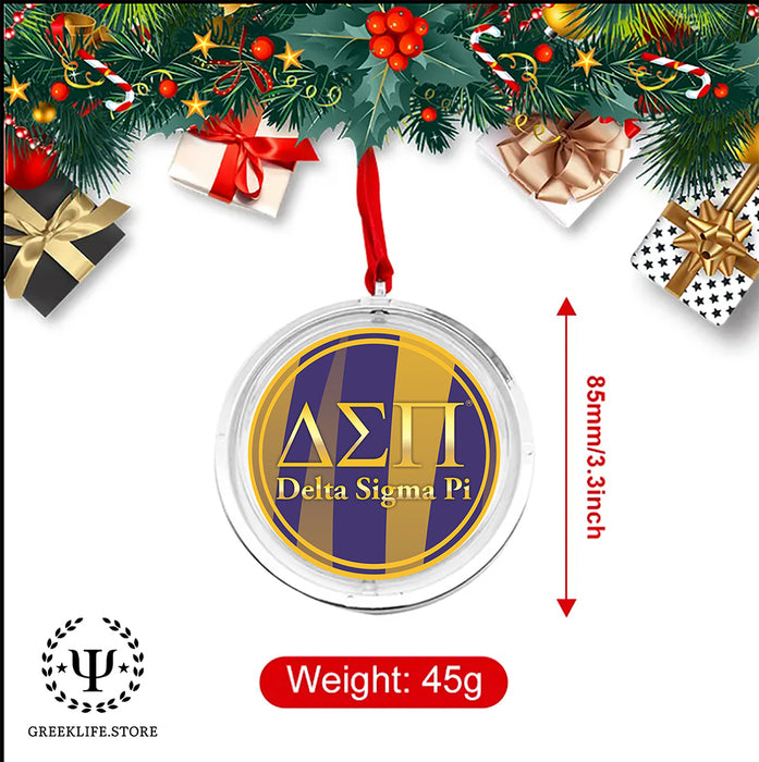 Delta Sigma Pi Christmas Reversible Flat Round Ornament