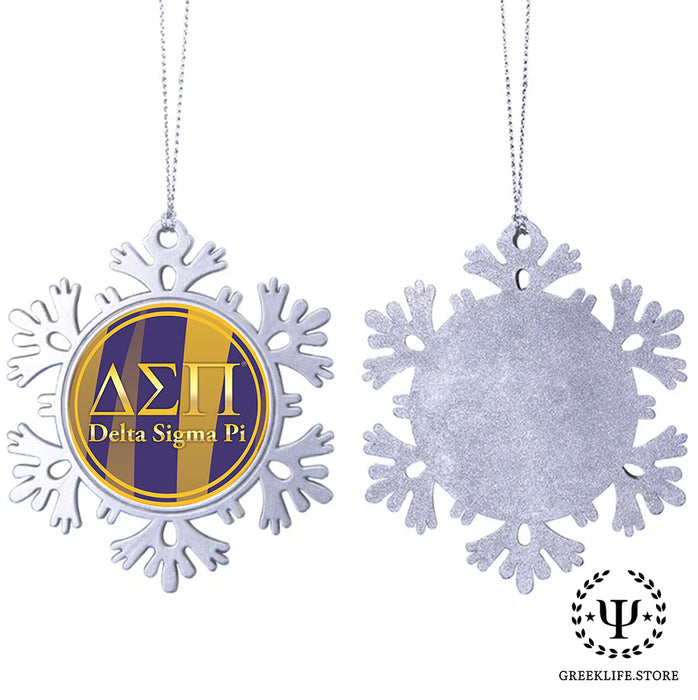 Delta Sigma Pi Christmas Ornament - Snowflake Metal