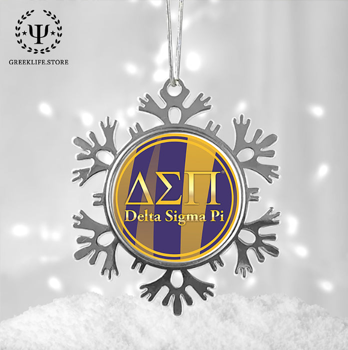 Delta Sigma Pi Christmas Ornament - Snowflake Metal