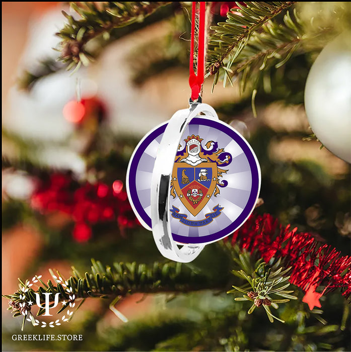 Delta Sigma Pi Christmas Reversible Flat Round Ornament