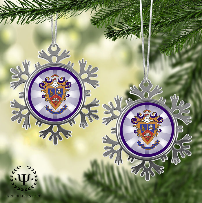 Delta Sigma Pi Christmas Ornament - Snowflake Metal