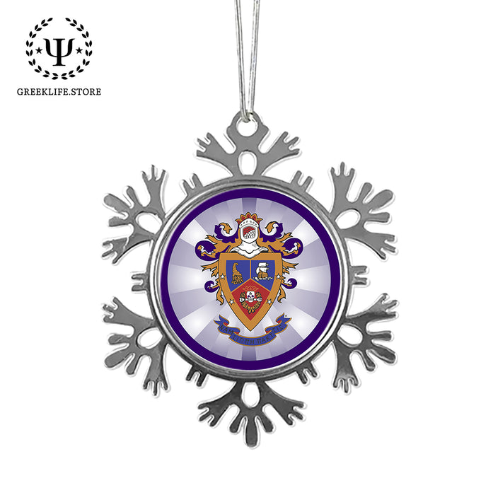 Delta Sigma Pi Christmas Ornament - Snowflake Metal