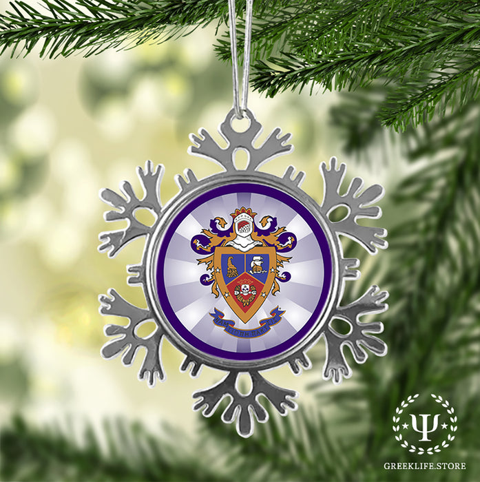 Delta Sigma Pi Christmas Ornament - Snowflake Metal