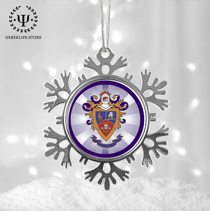 Delta Sigma Pi Christmas Ornament - Snowflake Metal