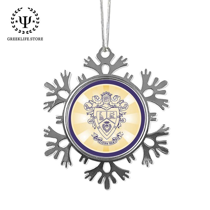 Delta Sigma Pi Christmas Ornament - Snowflake Metal