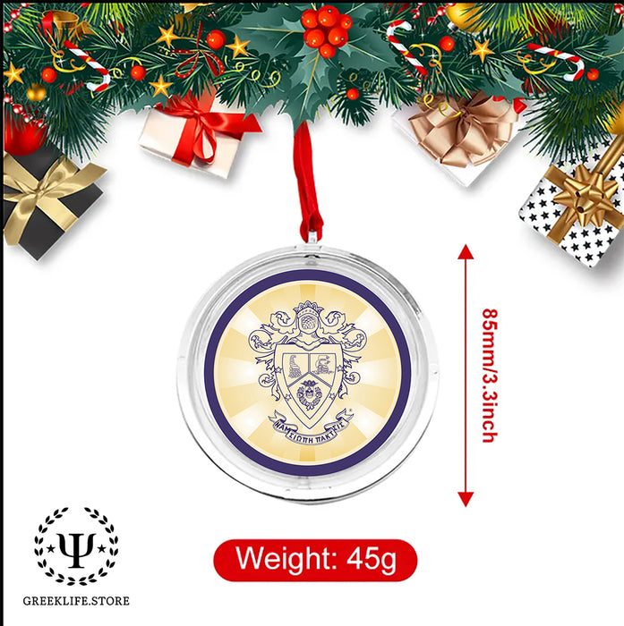 Delta Sigma Pi Christmas Reversible Flat Round Ornament