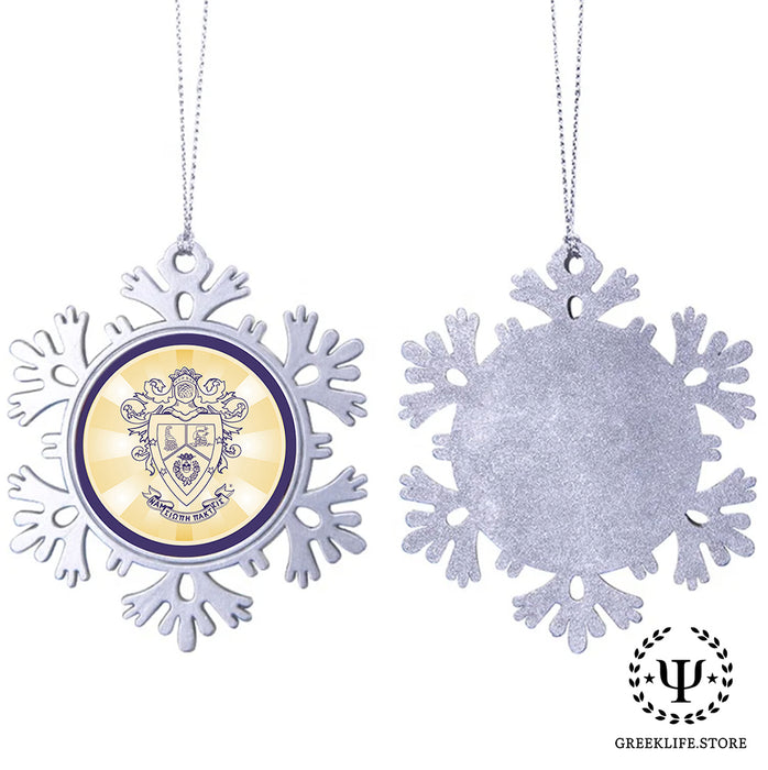 Delta Sigma Pi Christmas Ornament - Snowflake Metal