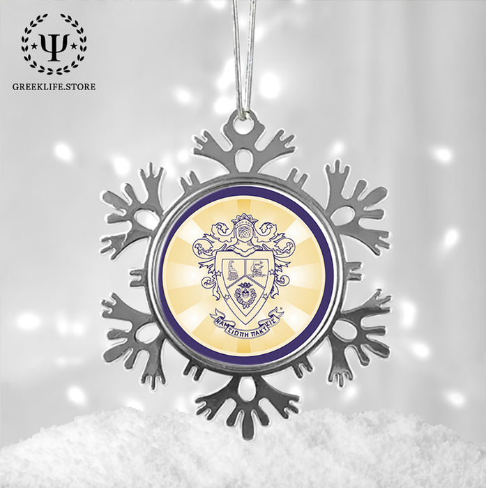Delta Sigma Pi Christmas Ornament - Snowflake Metal
