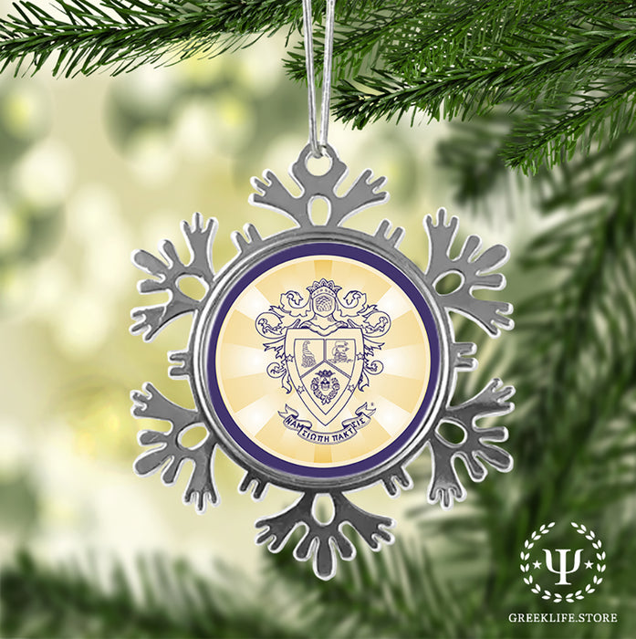 Delta Sigma Pi Christmas Ornament - Snowflake Metal