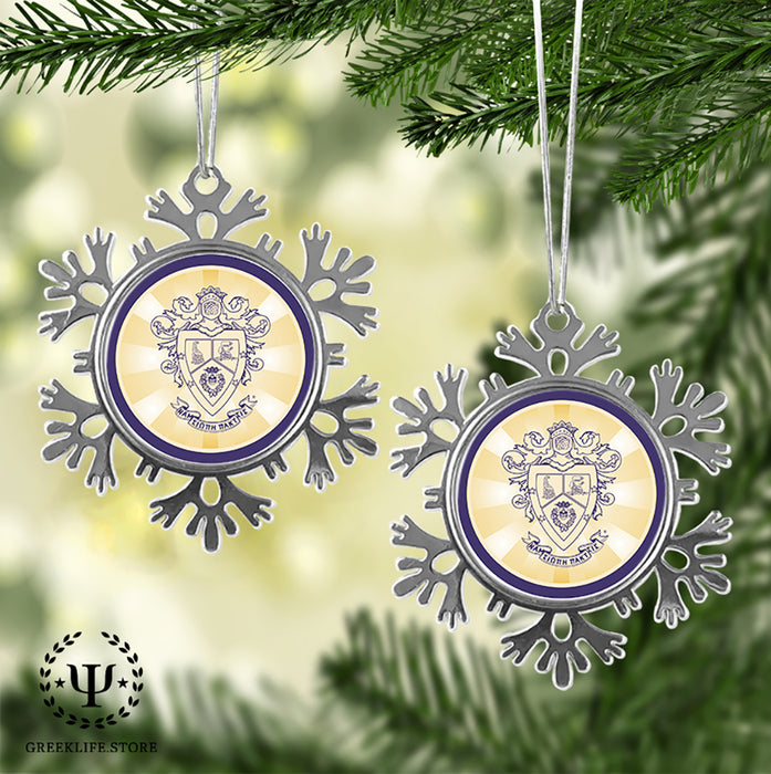 Delta Sigma Pi Christmas Ornament - Snowflake Metal