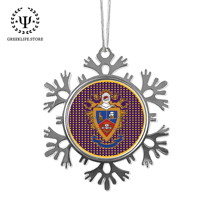 Delta Sigma Pi Christmas Ornament - Snowflake Metal