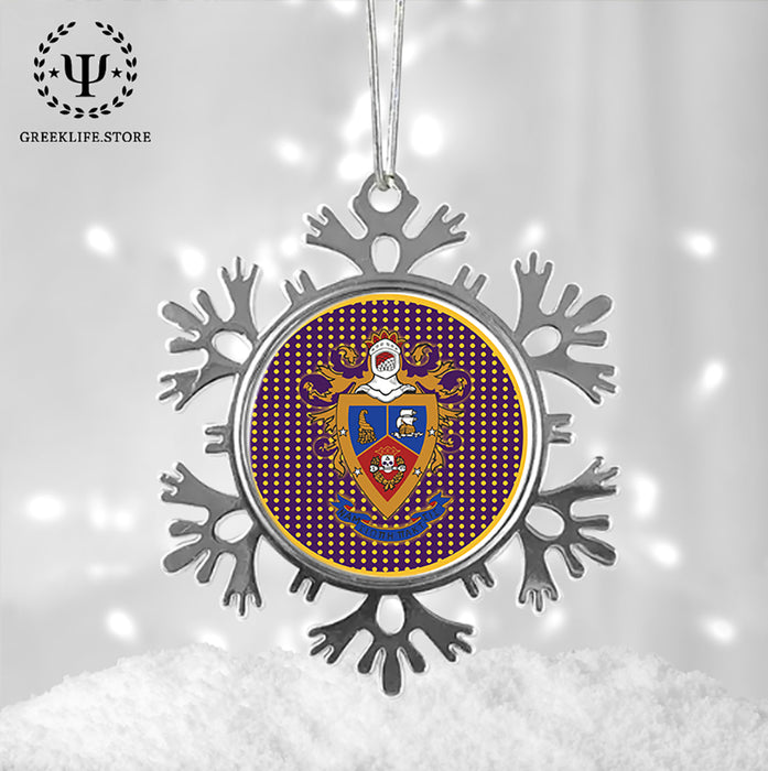 Delta Sigma Pi Christmas Ornament - Snowflake Metal